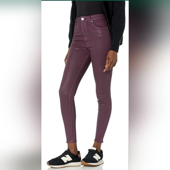 HUDSON Coated Centerfold High Rise Super Skinny Ankle Jean NWT size 23 Purple - Picture 1 of 6
